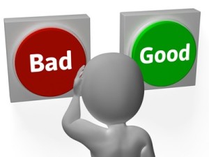 Bad Good Buttons Showing Failure Or Approved